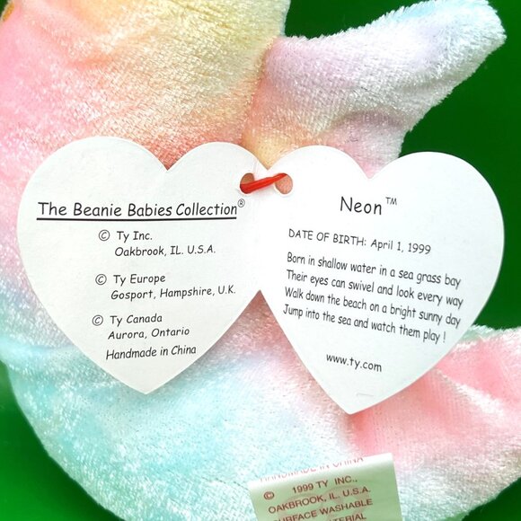 Ty Beanie Baby Lot 5 Piece Bundle Frog Seahorse Ostrich Stork Walrus Collection - Picture 3 of 16